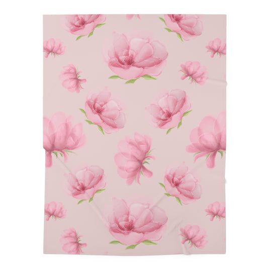 Pink Rose Baby Swaddle Blanket