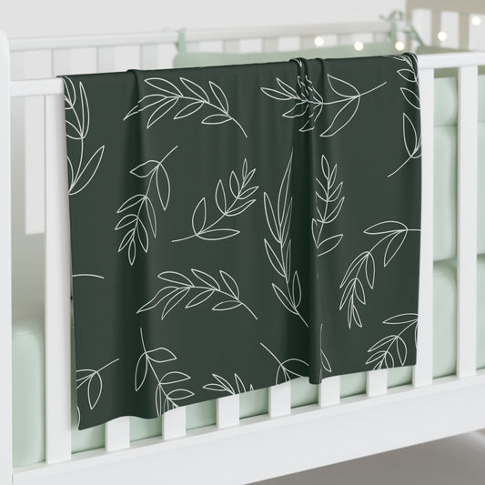 Green Leaves Baby Swaddle Blanket