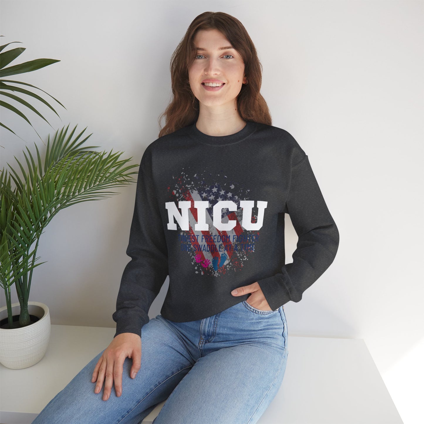 TINIEST FREEDOM FIGHTER NICU Crewneck Sweatshirt