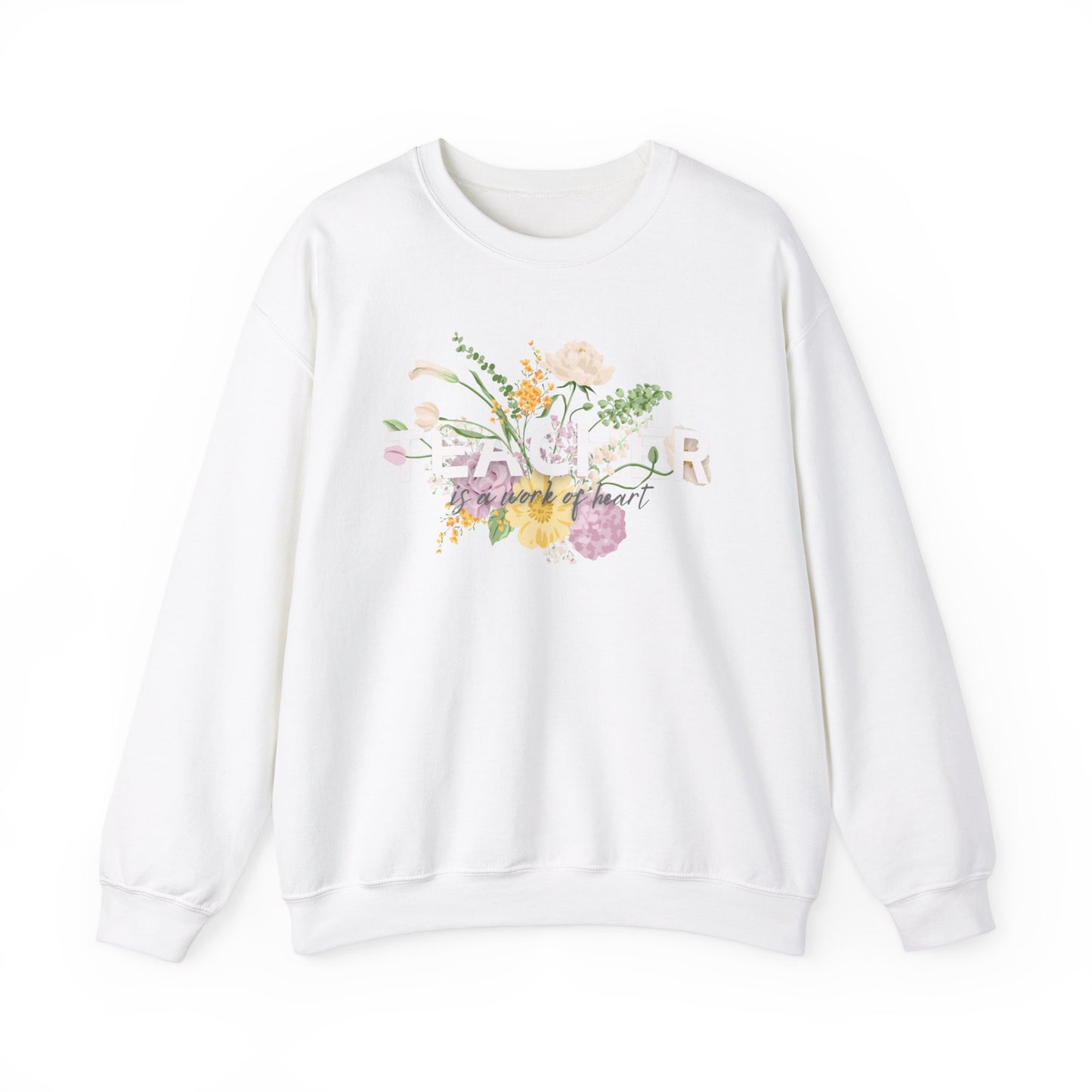 Floral Teacher Crewneck Sweatshirt