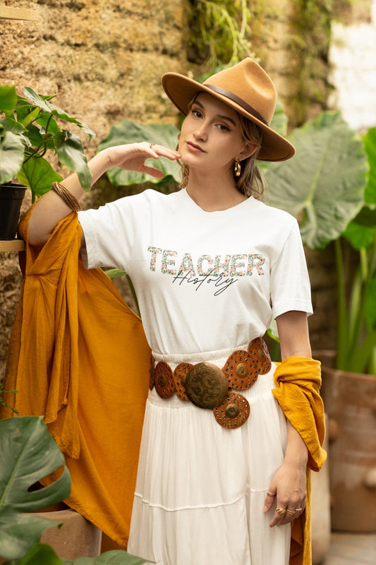 Floral History Teacher Tee