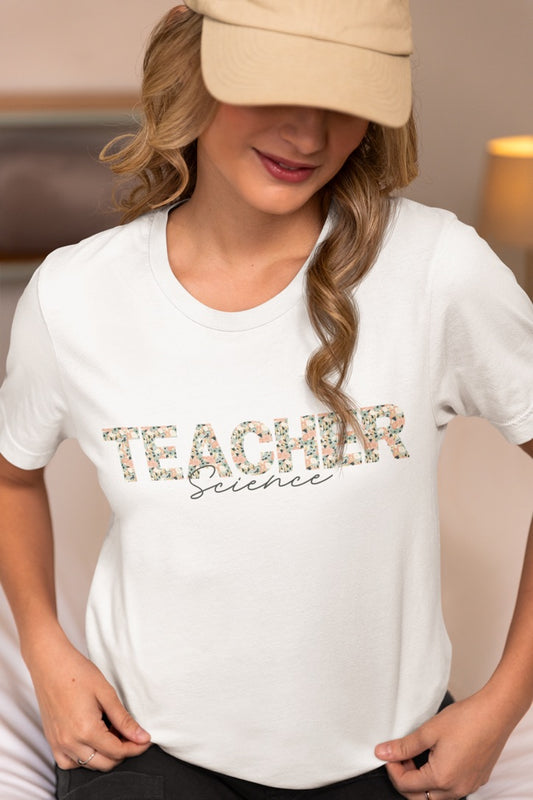 Science Teacher Floral Tee