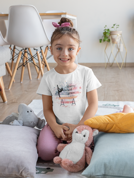 Gymnast Balancing Liberty and Grace Youth T-shirt